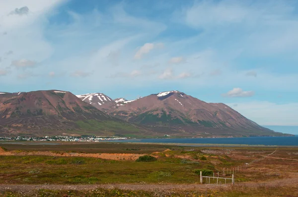 Iceland: view of the fjord of Akureyri — Stock Photo, Image