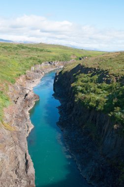 Bir dere ile İzlanda manzara 