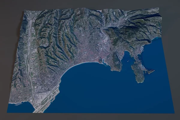 Niza mapa, vista por satélite, Francia . —  Fotos de Stock