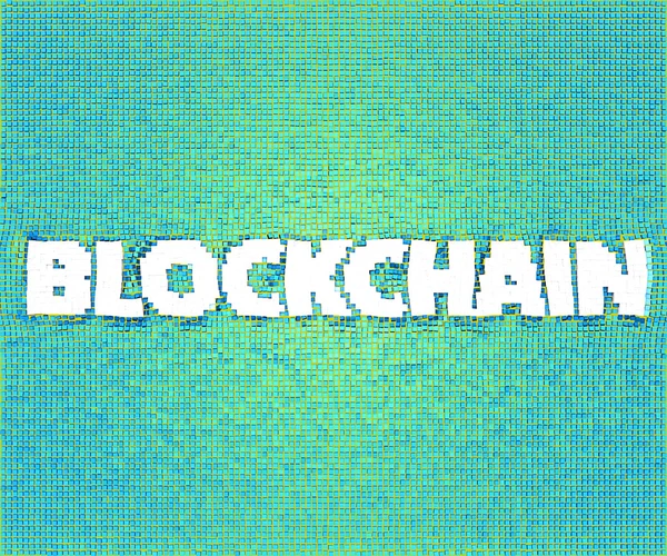 Blockchain pixel generator — Stock Photo, Image