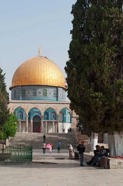 Izrael: pohled na dóm skály na chrámech ve starém městě Jeruzaléma — Stock fotografie