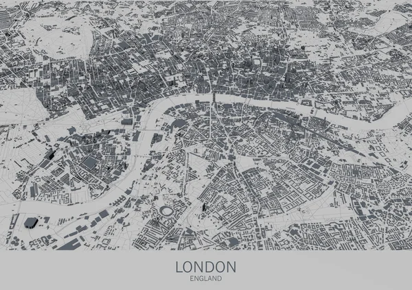 Londra hartă, vedere prin satelit, oraș, Anglia — Fotografie, imagine de stoc