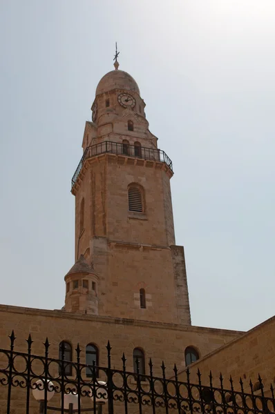 Jerusalén: el campanario de la Abadía de la Dormición — Foto de Stock