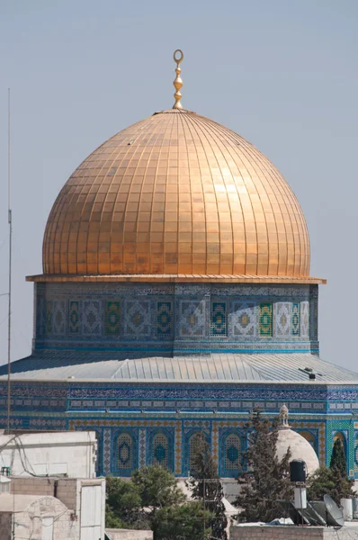 Kudüs: Kaya Kubbesi görünümü, İslam ibadet — Stok fotoğraf