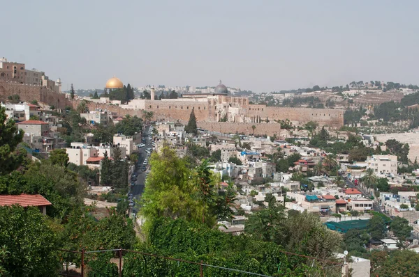 Kudüs: manzarası Old City ve kaya kubbe görünümü — Stok fotoğraf