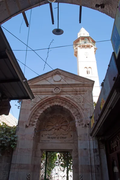 Jerusalén: vista de la mezquita ayubí de Omar — Foto de Stock