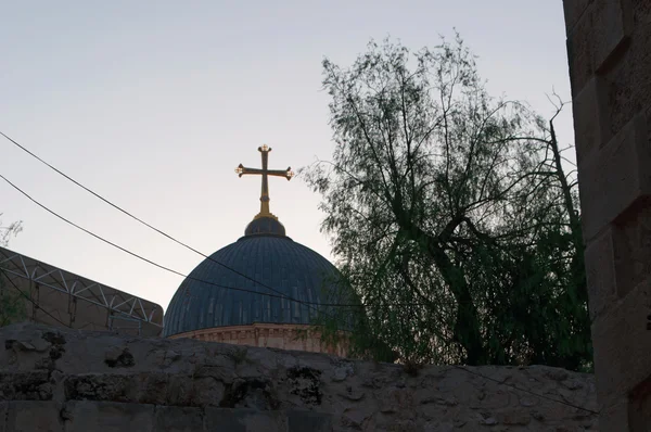 Jerusalén, Israel, Oriente Medio: vista del patriarcado copto ortodoxo en la Ciudad Vieja, que alberga la sede del arzobispo copto y tres iglesias, la más importante de las cuales es la Iglesia de San Antonio que data del siglo III — Foto de Stock