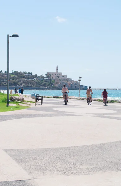 Τελ Αβίβ, Ισραήλ, Μέση Ανατολή: η πανοραμική θέα στον ορίζοντα από την παλιά πόλη της Γιάφα, φαίνεται από το Ταγελέτ, τα Τελ Αβίβ που τρέχει κατά μήκος της ακτής της Μεσογείου — Φωτογραφία Αρχείου