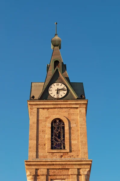 Jaffa, Cidade Velha, Tel Aviv, Israel, Oriente Médio: detalhes da Torre do Relógio Jaffa, uma das sete torres de relógio construídas na Palestina durante o período otomano — Fotografia de Stock