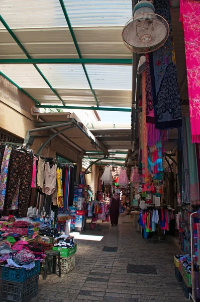 Назарет: вид на аллеи и базар Старого города, рынок — стоковое фото