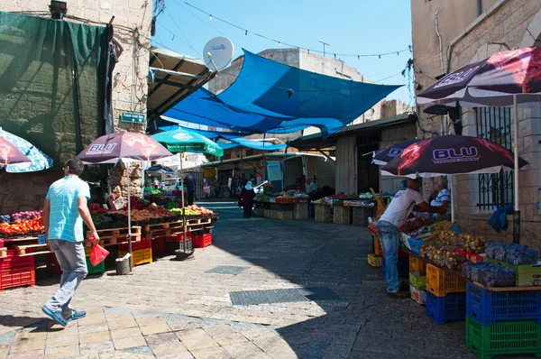 Nazaret: vista de los callejones y el zoco de la Ciudad Vieja, el mercado — Foto de Stock