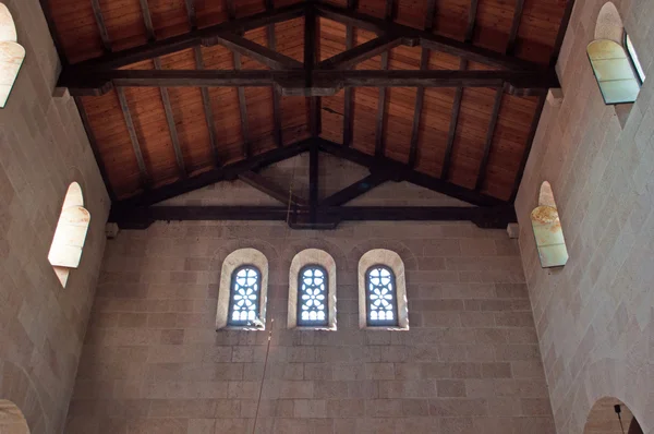 Tabgha, Israel: the interior of the Church of the Multiplication of the Loaves and Fish