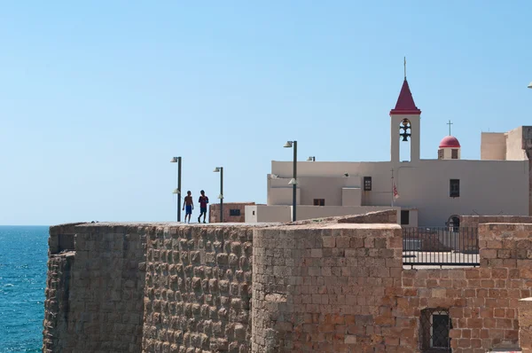 Israele: veduta delle Mura del Mare di Acri — Foto Stock