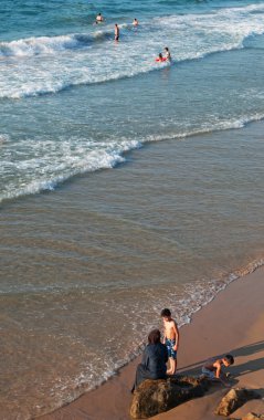 Tel Aviv, İsrail, Ortadoğu: Yafa'nın plaj Müslüman bir aile, Tel Aviv Yafa en eski parçası olan Yahudiler ile Arap toplumu yaşıyor içinde