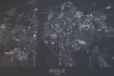 Sevilla haritası, İspanya