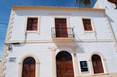 Formentera, Balear Adaları, İspanya: Town Hall, Sant Francesc Anayasa Square'deki, adanın başkenti ve ana şehrin ana Meydanı Xavier,