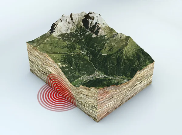 Sezione del terreno del terremoto — Foto Stock