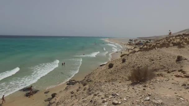 Fuerteventura: pohled na Playa de Sotavento — Stock video