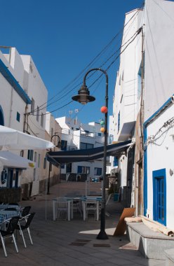 Fuerteventura, Canary Islands, Spain: the alleys of the old town of El Cotillo, a northwestern fishing village centred around a small harbour used mostly by local fishermen clipart