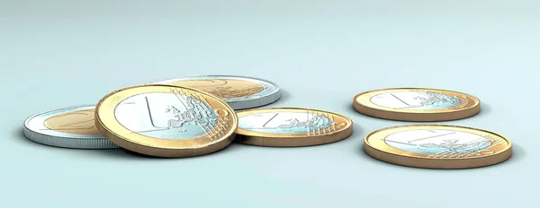 Money Investment Euro Coins Stacked Money Savings Isolated Rendering — Stock Photo, Image