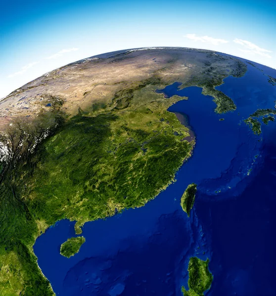 Globe Map Asia Satellite View Geographical Map Physics Cartography Relief — Stock Photo, Image