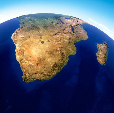 Güney Afrika 'nın dünya haritası, coğrafi harita, fizik. Harita, atlas. Rahatlatıcı ve dağlı bir harita. Güney Afrika Cumhuriyeti. Uydu görüntüsü. 3 boyutlu görüntüleme. Bu resimlerin ögesi Nasa tarafından desteklenmektedir