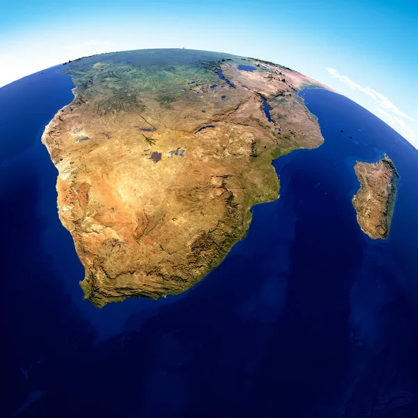 Mappa Del Sudafrica Mappa Geografica Fisica Cartografia Atlante Mappa Con — Foto Stock