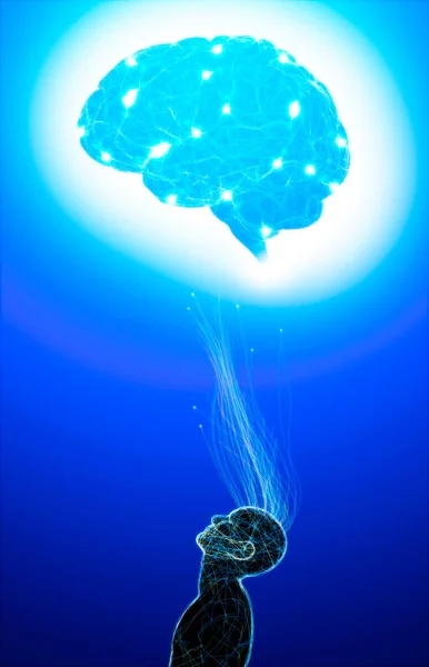 Digitalt Medvetande Hjärnpotential Idéer Och Innovation Befria Ditt Sinne Synapser — Stockfoto