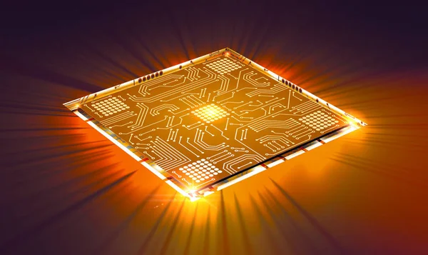 Microchip Potência Velocidade Apresentação Novo Microchip Processador Computador Circuitos Impressos — Fotografia de Stock