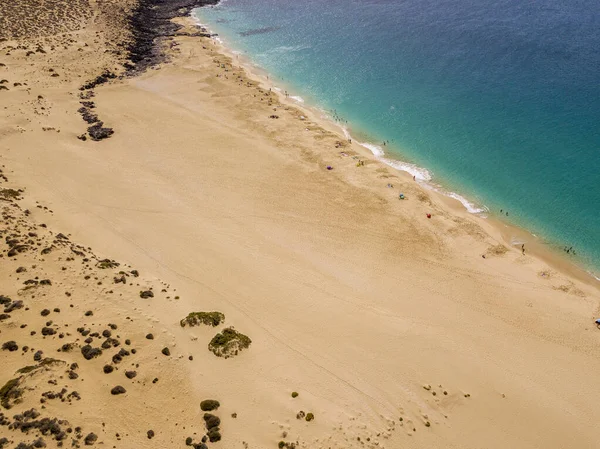 Veduta Aerea Della Spiaggia Playa Las Conchas Nord Graciosa Arcipelago — Foto Stock