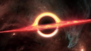 Bir kara deliğin yerçekimsel alanı, yerçekimsel çekim. Meteorlar ve asteroitler yutulmak üzere. Yeni dünyalar ve galaksiler. Nebula ve yıldızlar. Derin uzay. 3d hazırlayıcı