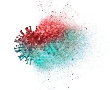 Coronavirus, solunum yoluna saldıran bir patojen. Covid-19. Analiz ve test, deneyler. Viral enfeksiyon. Virüsün insan vücudunda yayılması. Aşı. 3d hazırlayıcı