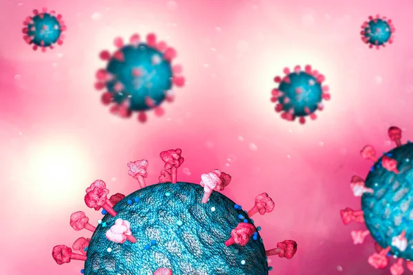 Coronavirus Vista Microscopica Del Covid Come Viene Prodotta Sars Cov — Foto Stock