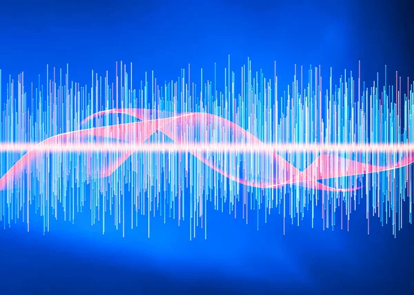 声波数字均衡器频率音乐和广播 声音的声音声波的听觉和感知 听力有问题失聪 — 图库照片