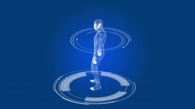 Bir kişinin holografik yansıması. Test ve analiz. İnsan vücudu, geleceğin tıbbı. Yüksek çözünürlüklü kedi. İnsan taraması