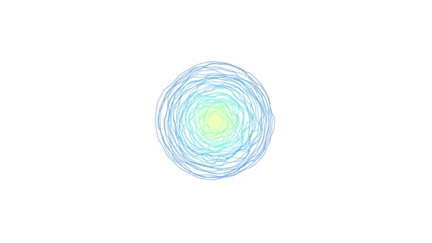 抽象几何形状 线条和多边形几何构图 同心圆和螺旋线 扭曲线 催眠效果 — 图库视频影像