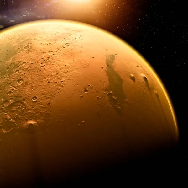Vedere Prin Satelit Lui Marte Detalii Detalii Ale Suprafeței Marțiene — Fotografie, imagine de stoc