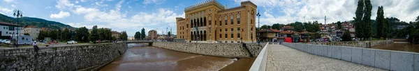 Вид Сараевскую Ратушу Витебске Национальная Университетская Библиотека Боснии Герцеговины 2018 — стоковое фото
