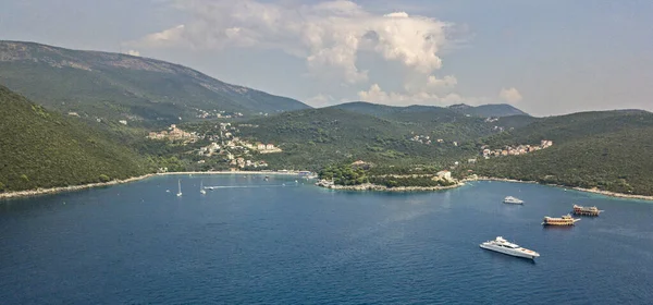 Luftaufnahme Der Boka Kotorska Eingang Den Fjord Von Montenegro Der — Stockfoto