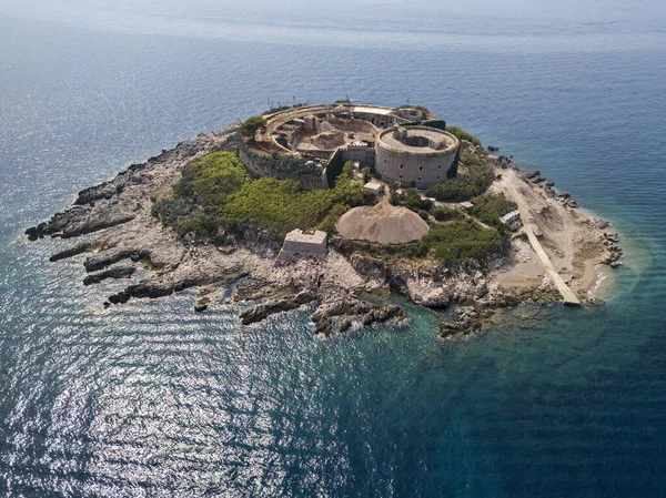 Αεροφωτογραφία Του Νησιού Μαμούλα Ροντίνα Fort Mamula Πρόληψη Της Εισόδου — Φωτογραφία Αρχείου