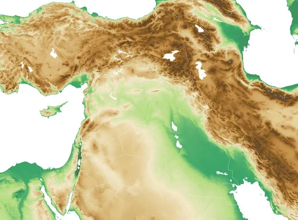 Akdeniz ve Orta Avrupa 'nın fiziksel haritası, devletler ve sınırlar, Kuzey Afrika ve Orta Doğu. Dağlar, göller ve ovalar. 3d hazırlayıcı