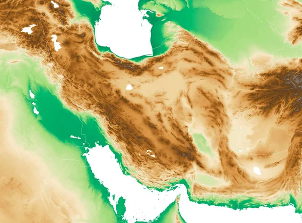 Satélite Vista Irán Mapa Fronteras Mapa Físico Oriente Medio Península — Foto de Stock