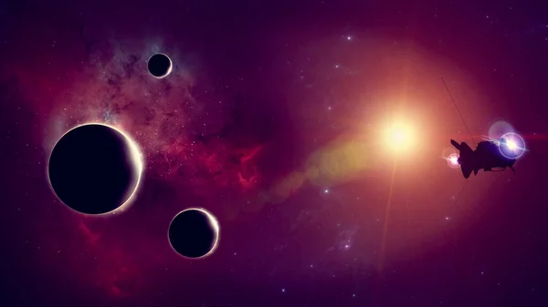 Planetas Exoplanetas Galaxias Inexploradas Ciencia Ficción Nuevos Mundos Por Descubrir —  Fotos de Stock
