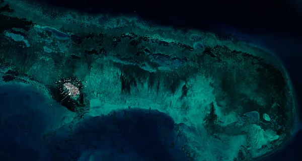 Satellite View Stilt Houses Dawahon Reef Philippines Waterfront Villages Fishermen — Foto Stock