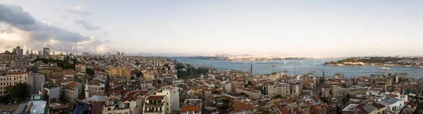 Панорамный Вид Истанбульский Горизонт Сверху Башню Галата Мечети Исторические Здания — стоковое фото