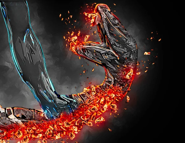 Змея Раздавлена Могучей Рукой Рукой Мифическая Фигура Столкновение Добра Зла — стоковое фото