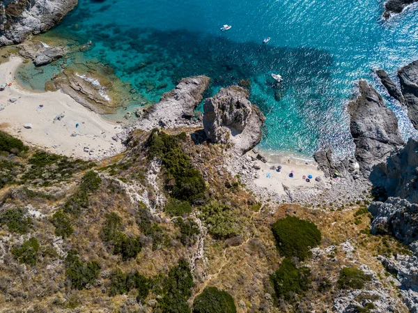 Capo Vaticano Calabria Olaszország Világítótorony Hegyfok Sziklák Tengerre Néznek Praia — Stock Fotó