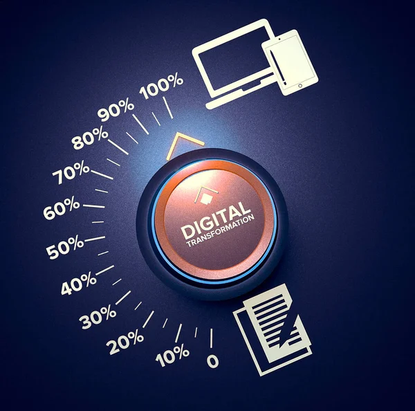 Transformación Digital Mediante Tecnologías Información Como Cloud Computing Gestión Procesos —  Fotos de Stock