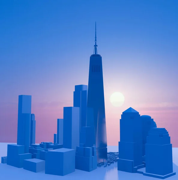 One World Trade Center Complex One Wtc Freedom Tower Silhouette — Stock Photo, Image