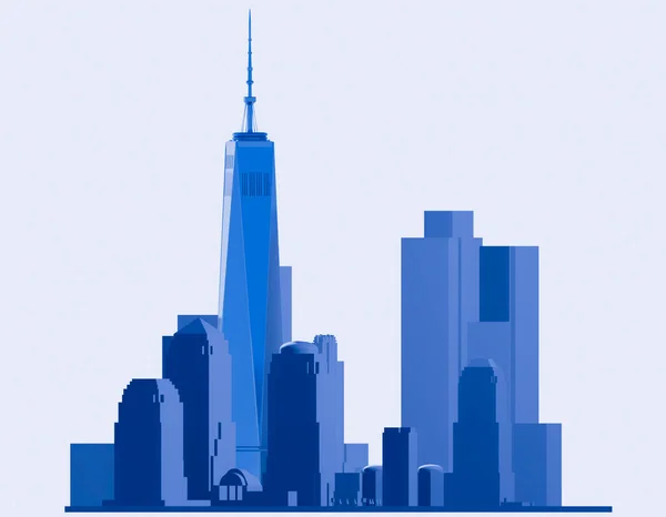 Complesso Del World Trade Center Wtc Freedom Tower Silhouette Vista — Foto Stock